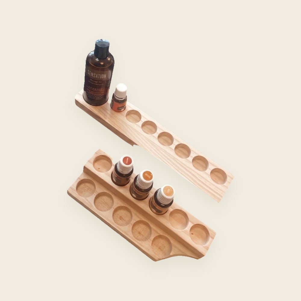Houten olie organizer — dubbel